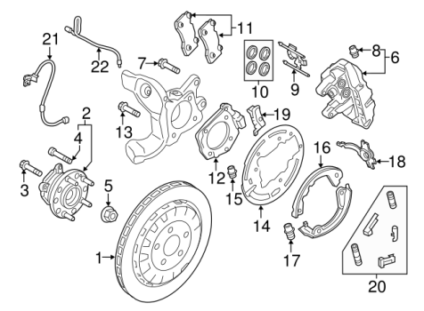 FR3Z2648A Ford (Rear Park Brake Shoes)
