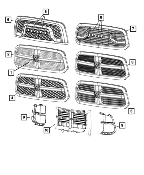 68218120AB Mopar (MEDALLION, RAM HEAD)
