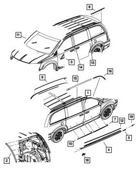 5020664AD Mopar (APPLIQUE B-PILLAR RH)