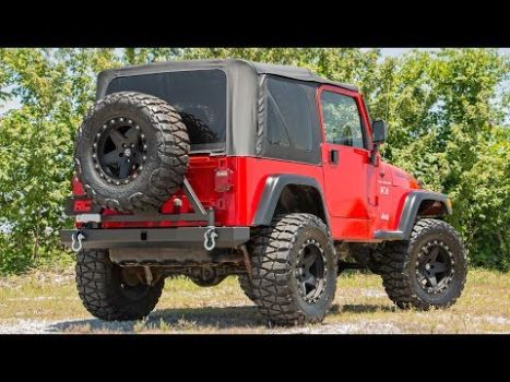 10592A Rough Country (JEEP CLASSIC FULL WIDTH REAR BUMPER W/TIRE CARRIER (87-06 WRANGLER YJ/TJ))