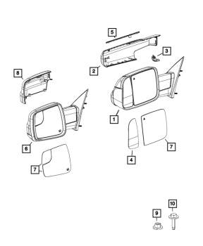 68276504AH Mopar (OUTSIDE REAR-VIEW MIRROR, RIGHT)
