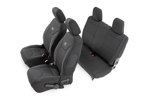 91006 Rough Country (JEEP NEOPRENE SEAT COVER SET | BLACK [11-12 WRANGLER JK | 2 DOOR])