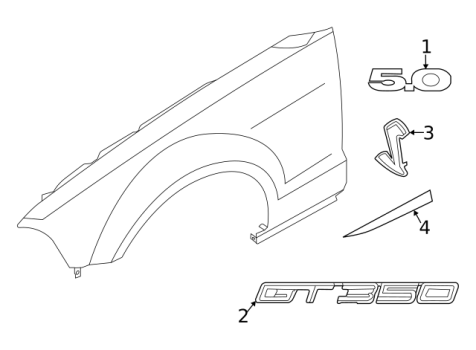 FR3Z16098A Ford (Fender Emblem 