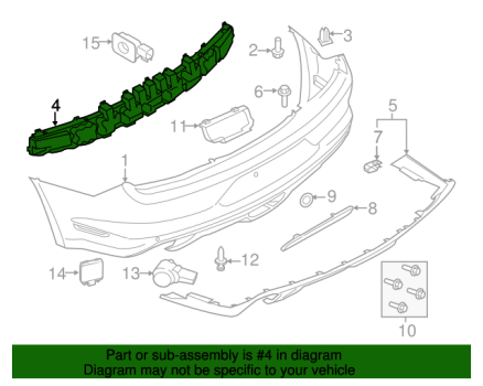 FR3Z17E855B Ford (Bumper Impact Absorber - Rear)