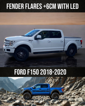 OTDR150094 Off Trucks (Kotflügel Raptor Style mit LED für Ford F-150 2018-2020 (Vergrößerung 6 cm))