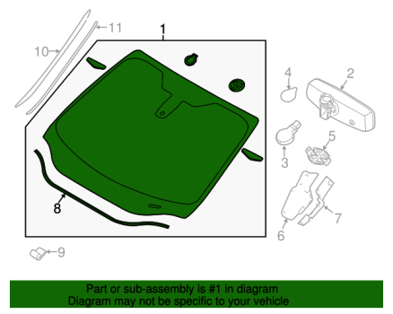CP9Z5803100D Ford (WINDSHIELD GLASS)