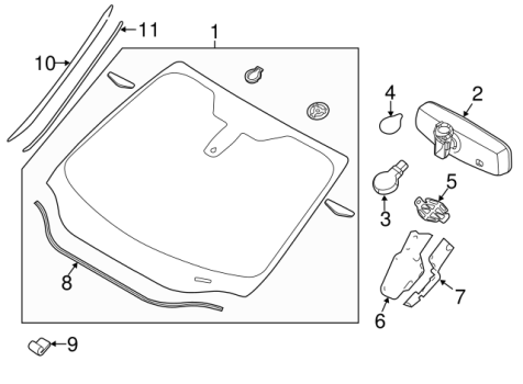 CP9Z5803100D Ford (WINDSHIELD GLASS)