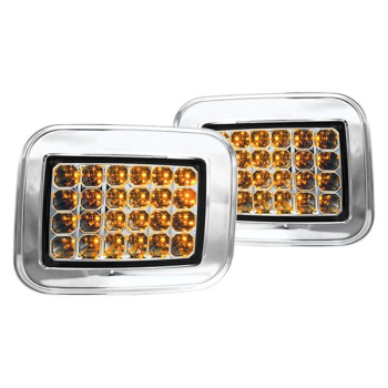WM325716 Wmax (IPCW 03-08 HUMMER H2 CRYSTAL CLEAR LED FRONT PARK SIGNAL LAMP PAIR LEDC-348C)