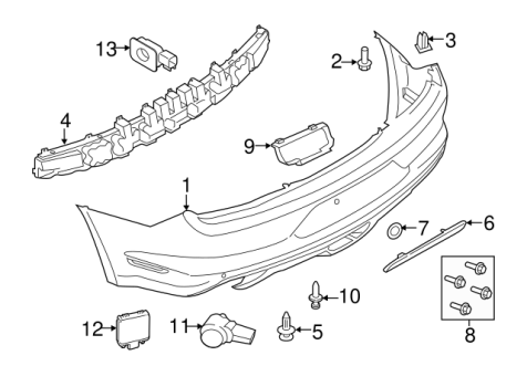 FR3Z17K835AB Ford (Rear Bumper)