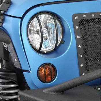 5690 Smittybilt (FRONT EURO TURN SIGNAL GUARDS STEEL BLACK SMITTYBILT)