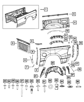 68638040AA Mopar (BOX SIDE OUTER PANEL, RIGHT)