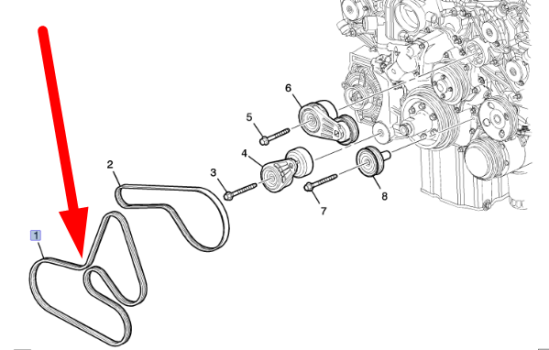 12593189 GM (BELT,W/PMP & A/C CMPR & P)