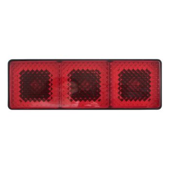 CR-007XL Bully Truck (TRAILER HITCH COVER; FITS 2 INCH RECEIVER; 3 SQUARE 1157 INCANDESCENT LIGHT; RED; ABS PLASTIC)