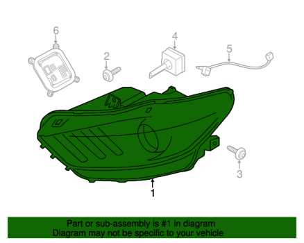 JR3Z13008A Ford (Headlamp Assembly - Passenger Side (Right))