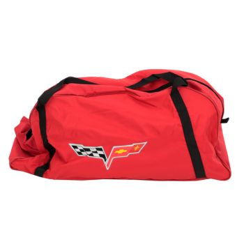 19158377 GM (Premium All-Weather Car Cover in Red w/ Crossed Flags Logo)