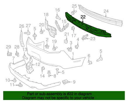 AR3Z17788A Ford (Bumper Impact Absorber - Rear)