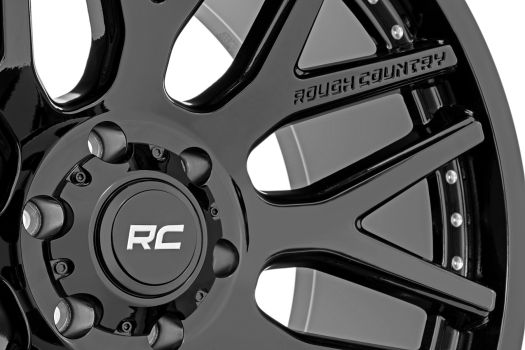 95221017 Rough Country (95 Series Wheel One-Piece | Gloss Black | 22x10 | 6x135 | -19mm)