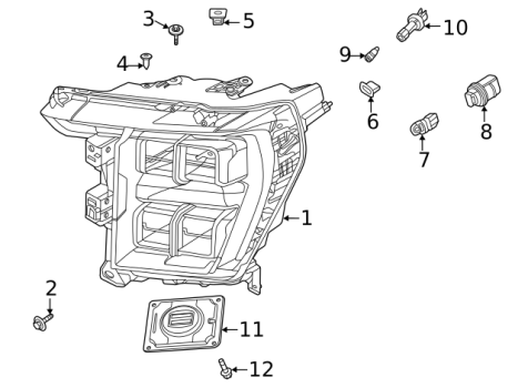 NL3Z13008H Ford (Headlamp Assembly - Passenger Side (Right))