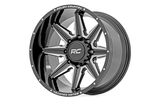 91201217M Rough Country (91M Series Wheel One-Piece | Gloss Black | 20x12 | 6x135 | -44mm)
