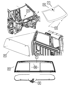 68157026AF Mopar (GLASS BACKLITE PWR SLIDING ASY)