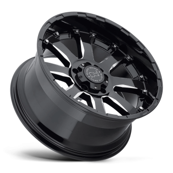 2210SRA-26140B12 Black Rhino (Sierra 22X10 in Gloss Black W/ Milled Spokes w/ 6X5.5 Bolt Pattern -12 Offset)