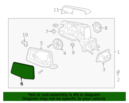 84171576 GM (MIRROR-O/S RR VIEW (REFL GLASS & BKG PLT))