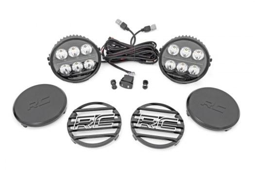70805 Rough Country (BLACK SERIES LED LIGHT PAIR | AMBER DRL | 6.5 INCH | ROUND)