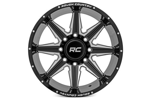 91201217M Rough Country (91M Series Wheel One-Piece | Gloss Black | 20x12 | 6x135 | -44mm)
