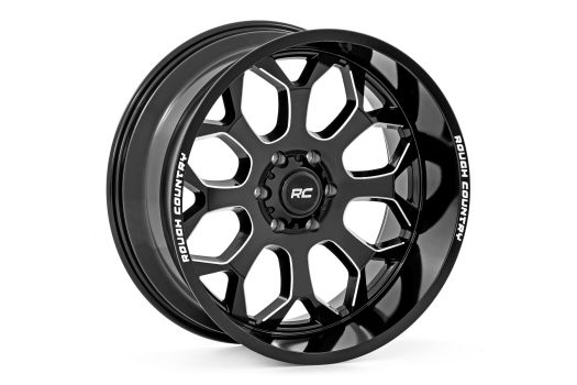96221017 Rough Country (96 Series Wheel One-Piece | Gloss Black | 22x10 | 6x135 | -19mm)