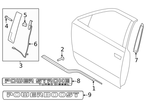 FL3Z1520554BD Ford (DOOR APPLIQUE)