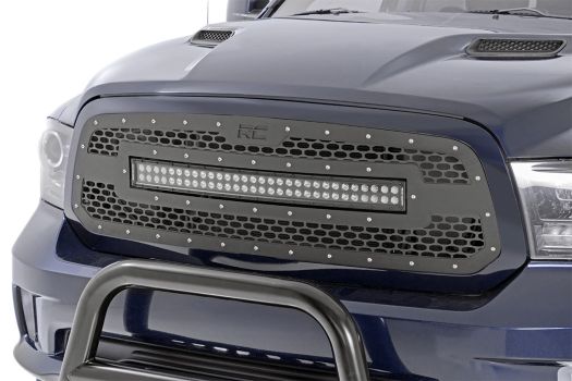 70199 Rough Country (DODGE MESH GRILLE W/30IN DUAL ROW BLACK SERIES LED (13-18 RAM 1500))