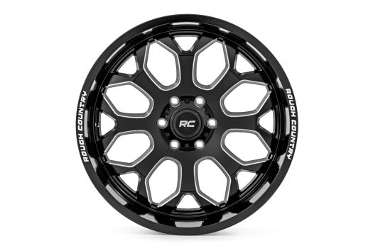 96221017 Rough Country (96 Series Wheel One-Piece | Gloss Black | 22x10 | 6x135 | -19mm)