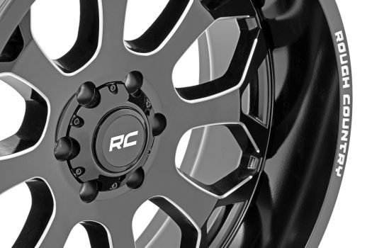 96221017 Rough Country (96 Series Wheel One-Piece | Gloss Black | 22x10 | 6x135 | -19mm)