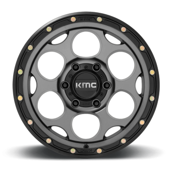 KM54178568918 KMC Wheels (Dirty Harry Wheel Satin Gray W/Black Lip 17x8.5 +18 Offset)