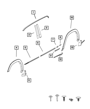 68311248AD Mopar (MOLDING, ROOF RH)